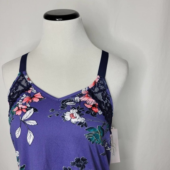 ✨ SALE Linea Donatella Lainie Trellis Sleep Cami Purple Floral NWT Size Small - Picture 3 of 7